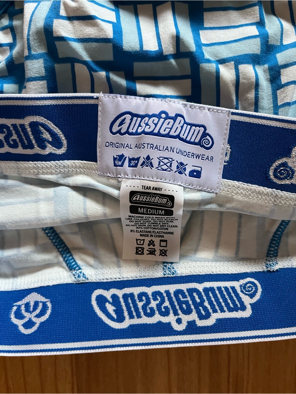 Aussiebum Cotton Soft Blue Weave Men’sBriefs - Picture 3 of 3
